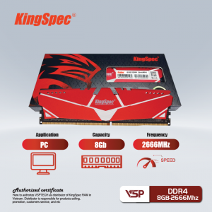 Ram PC KingSpec DDR4 8Gb – 2666MHz