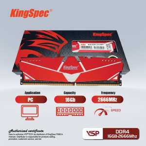 Ram PC KingSpec DDR4 16Gb – 2666MHz