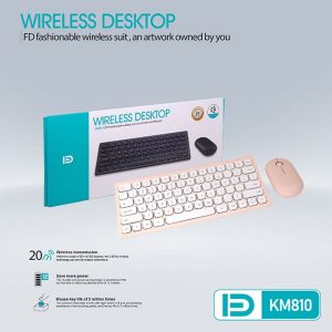 Bộ Phím Chuột Mini Không Dây FD KM810 – Hồng