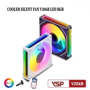 QUẠT TẢN NHIỆT COOLER SILENT FAN V206B LED RGB – TRẮNG